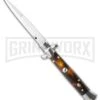 9" Italian Stiletto Acrylic Tortoise Automatic Knife - Bayonet -Elite Knives Shop frank b 9 tortoise large