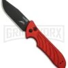 Kershaw Emerson Launch 5 Red Automatic Knife - Black Plain 1 Kershaw Emerson Launch 5 Red Automatic Knife - Black Plain -Elite Knives Shop kershaw launch 5 red 7600rdblk BHQ 49079 jr large